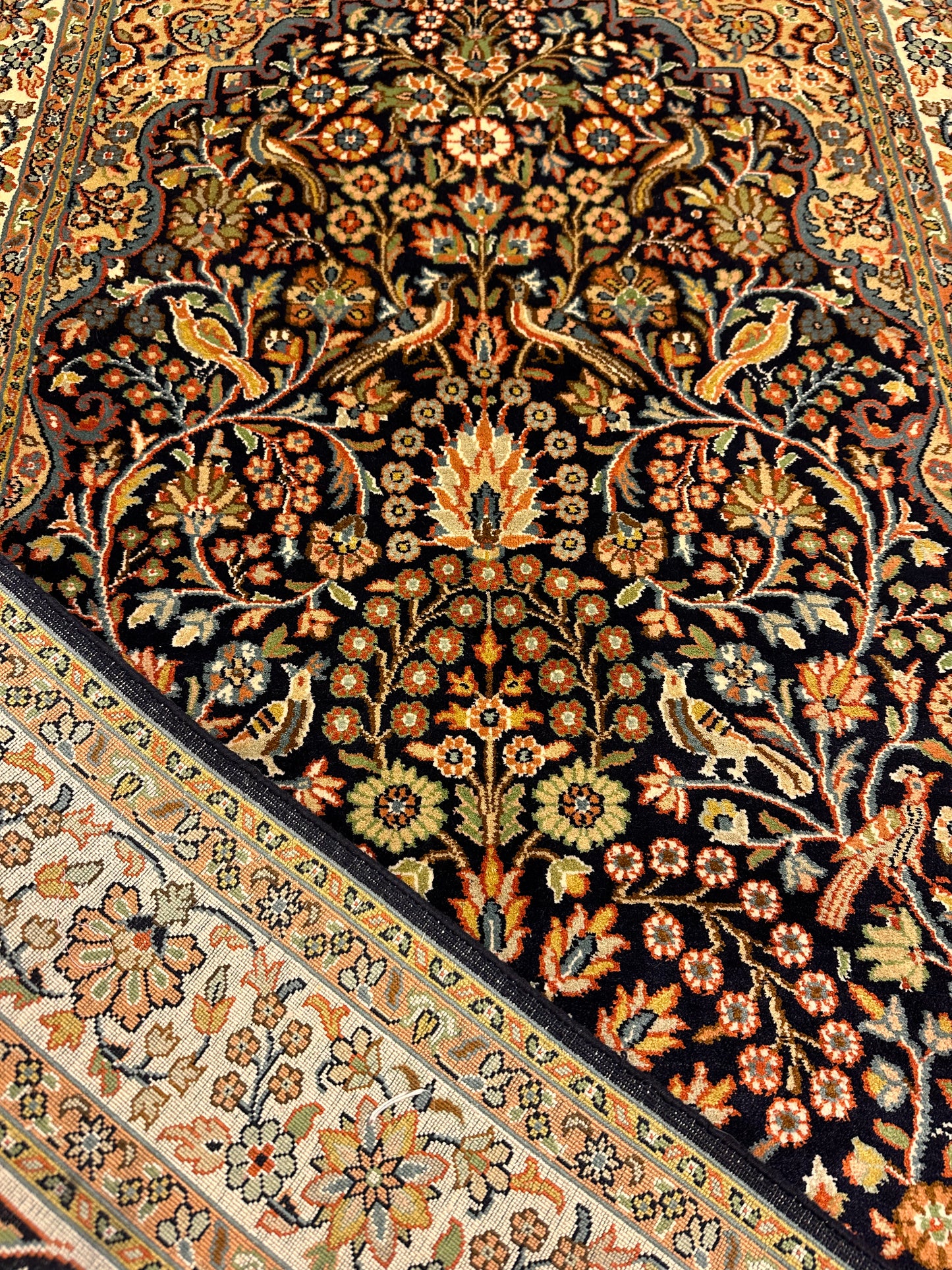 2.5x4 Ft Tree Of Life Silk Carpet ArtAsiaHandicrafts