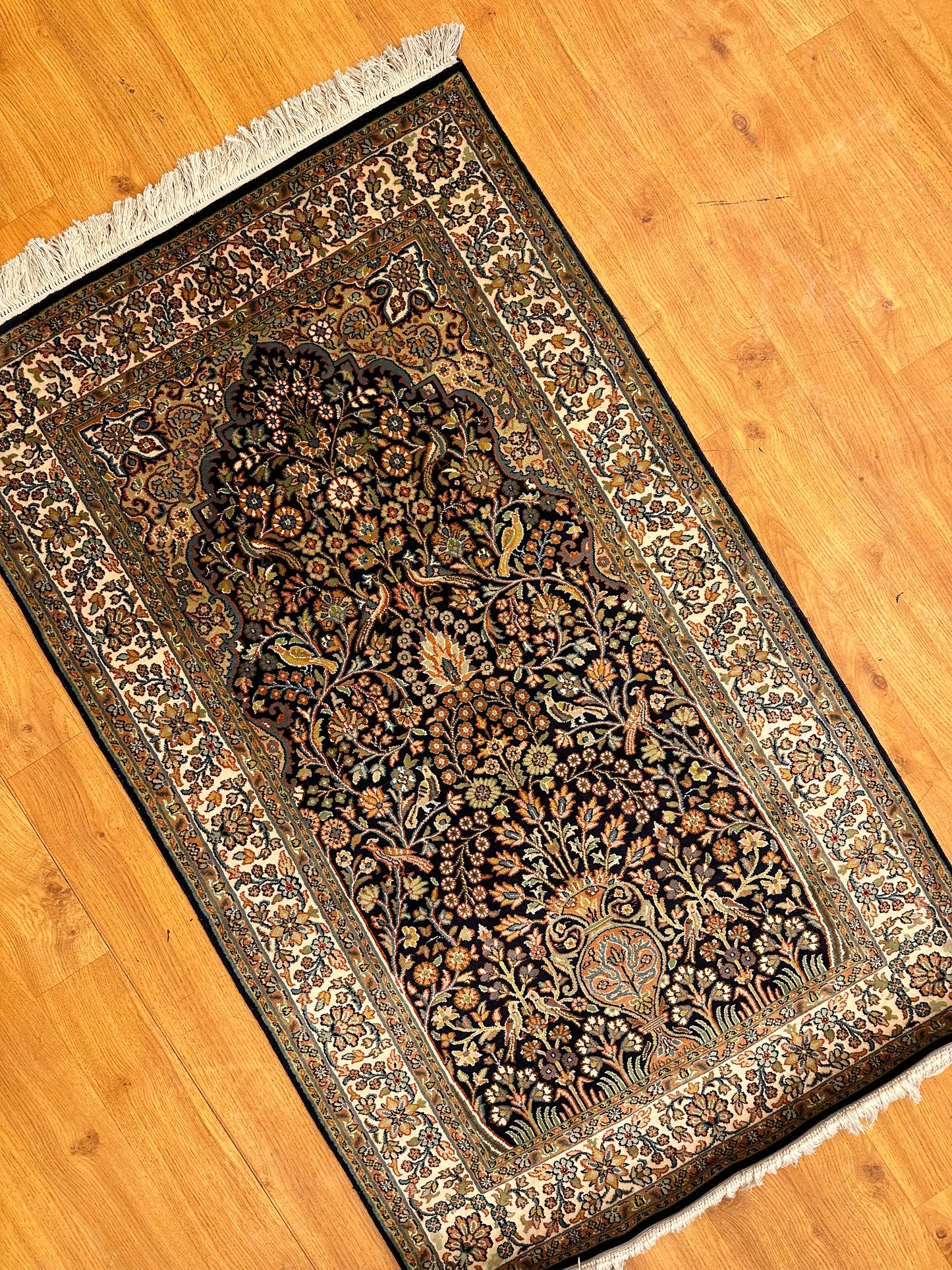 2.5x4 Ft Tree Of Life Silk Carpet ArtAsiaHandicrafts