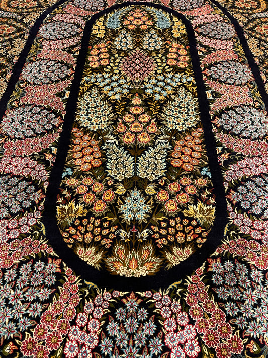 6x9 FT Florals Silk Carpet ArtAsiaHandicrafts