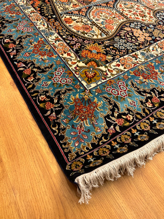 7x5 FT Multicolour Silk Carpet ArtAsiaHandicrafts