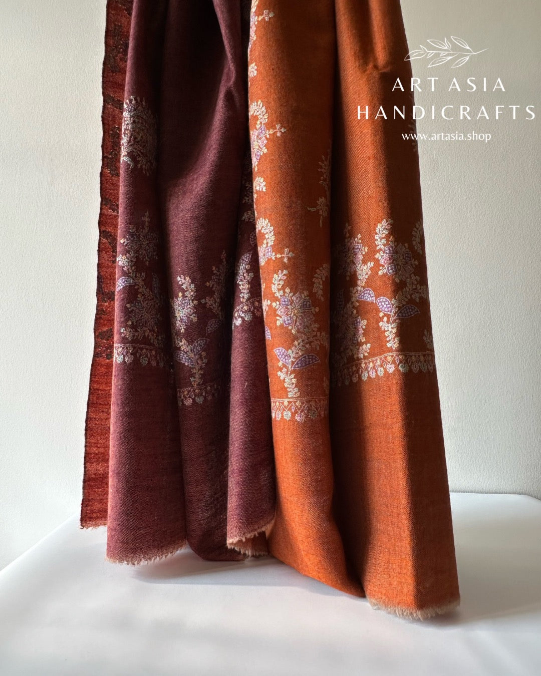 Husn Reversible Sozni Pashmina Shawl ArtAsiaHandicrafts