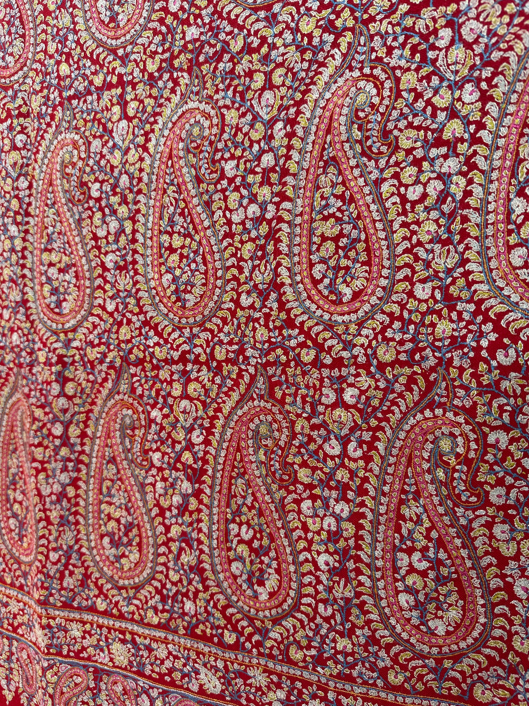 Red Paisley Pashmina Shawl