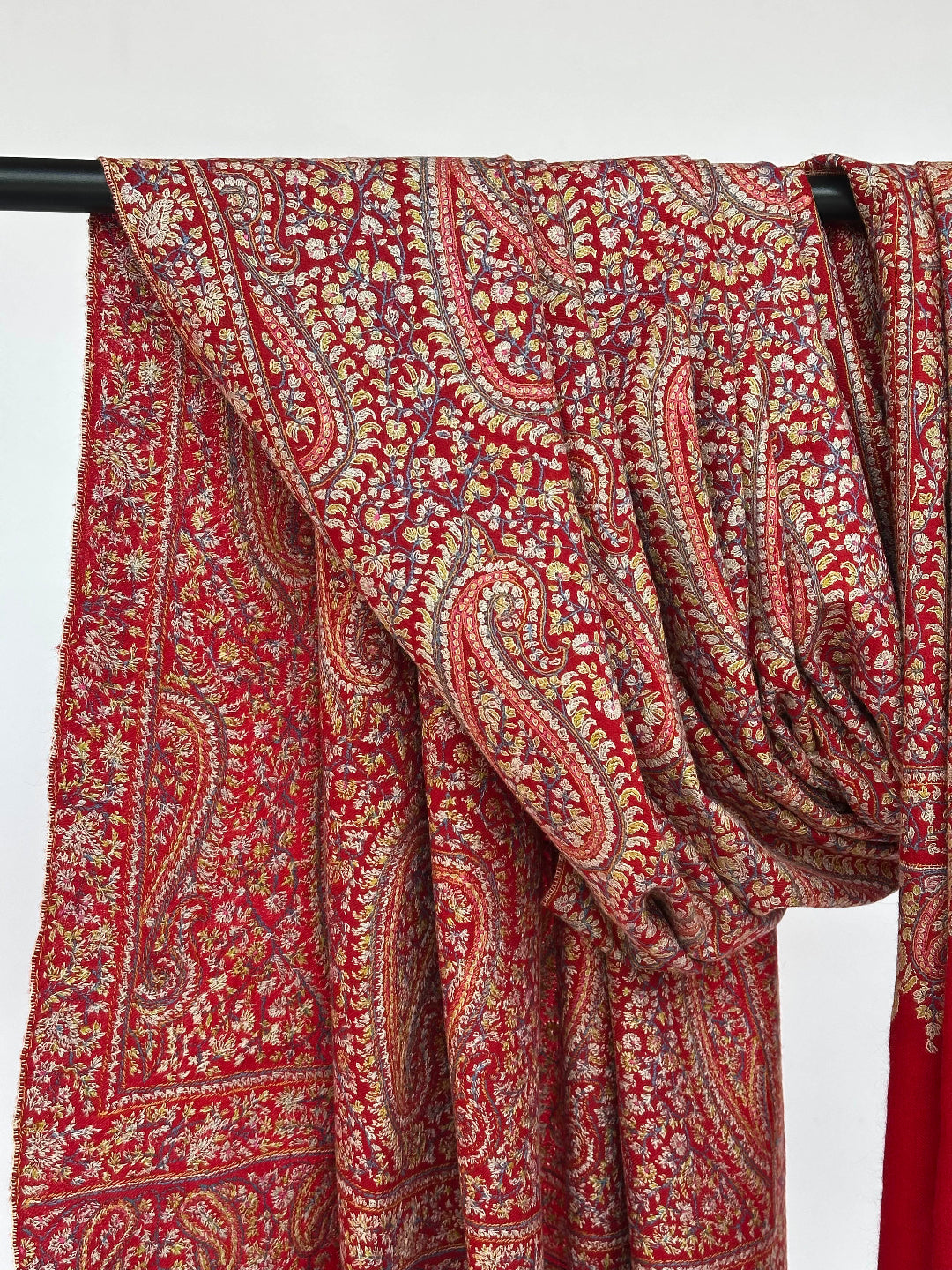 Red Paisley Pashmina Shawl