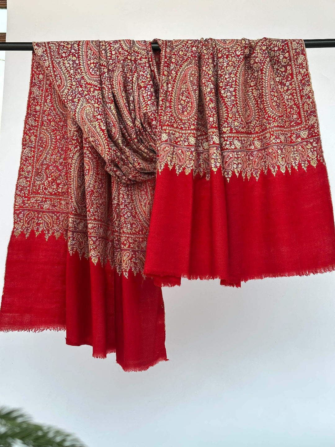 Red Paisley Pashmina Shawl