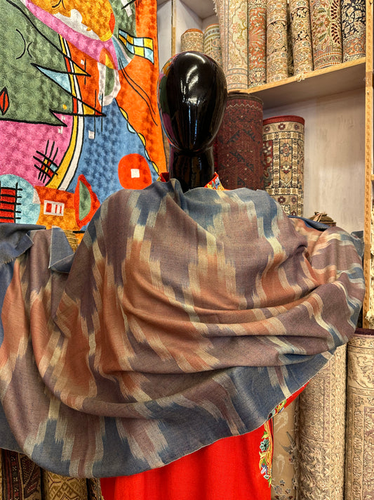 Multicolour Ikat Pashmina Scarf ArtAsiaHandicrafts