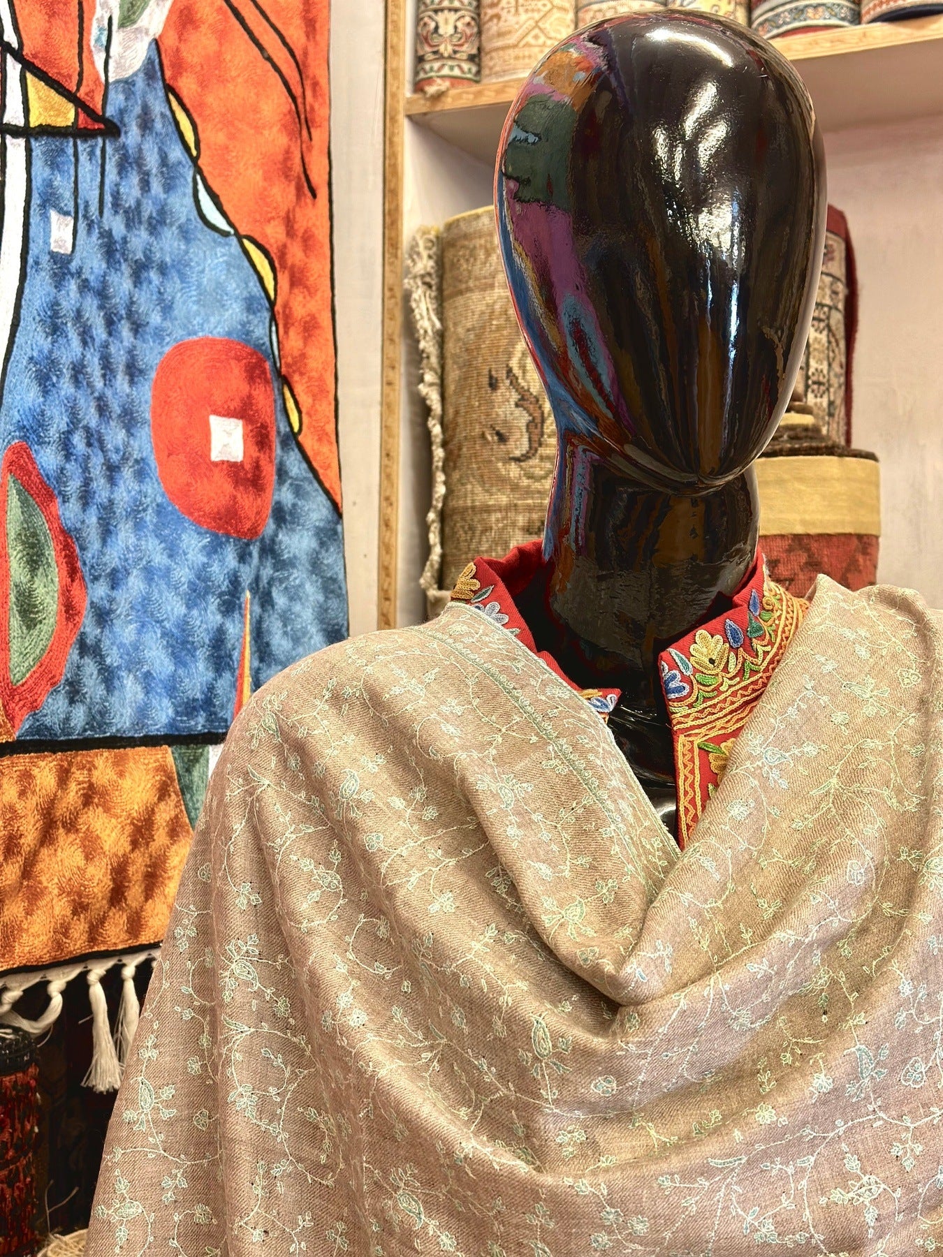 Natural Jaal Pashmina Shawl ArtAsiaHandicrafts