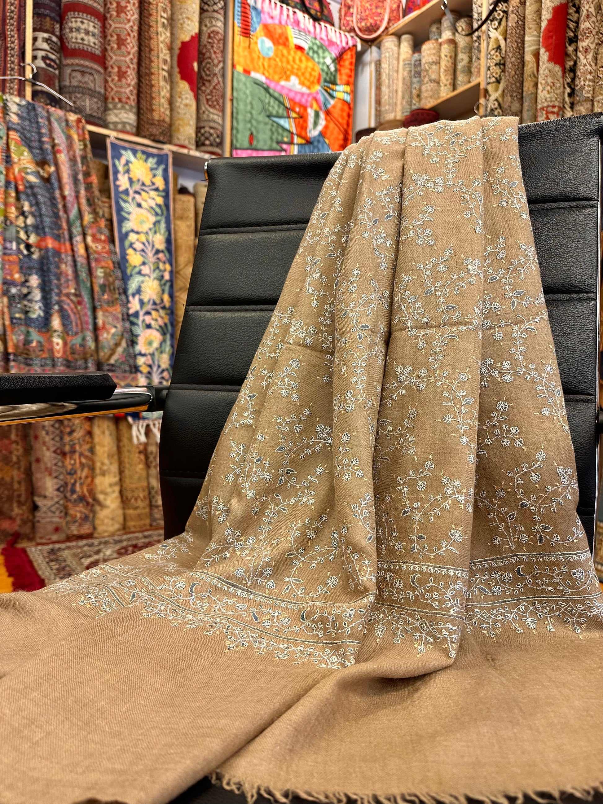 Natural Jaal Pashmina Shawl ArtAsiaHandicrafts