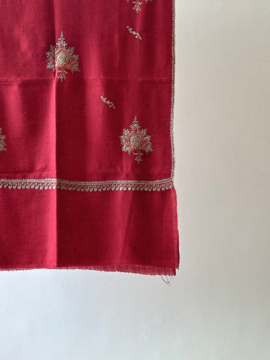 Red Bootedar Pashmina Shawl ArtAsiaHandicrafts