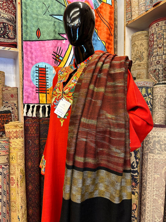 Red Ikat Pashmina Scarf ArtAsiaHandicrafts