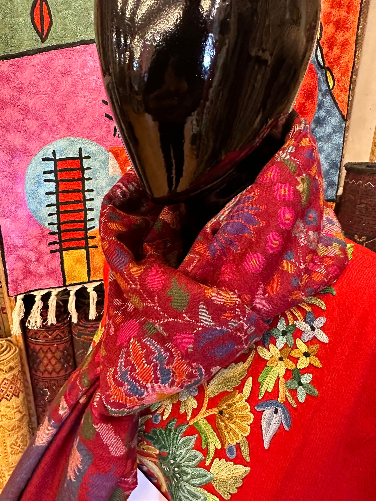 Red Kani Pashmina Shawl ArtAsiaHandicrafts