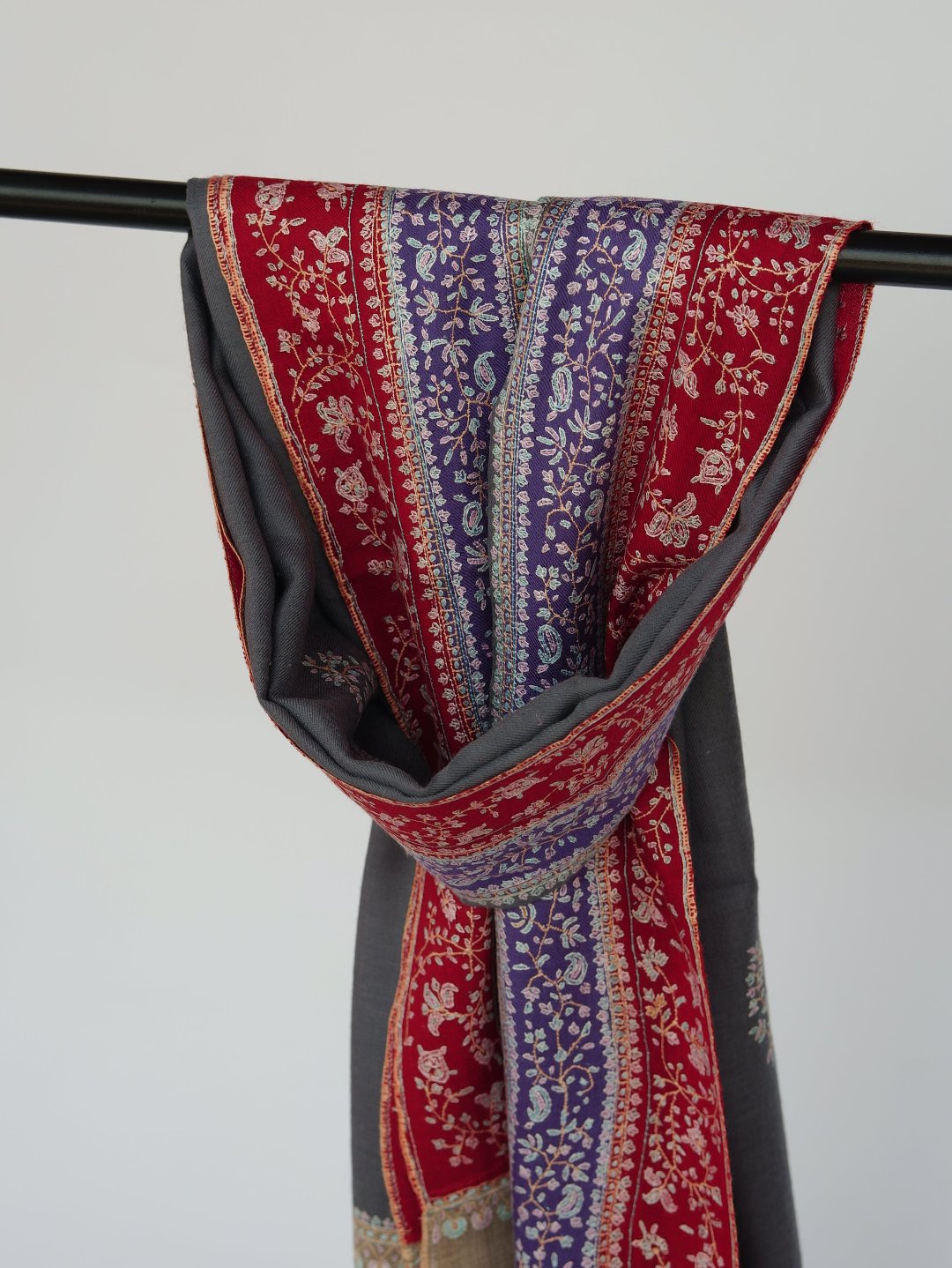 Colourful Sozni Pashmina Shawl