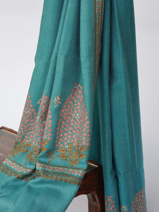 Dark Teal Mughal Shawl