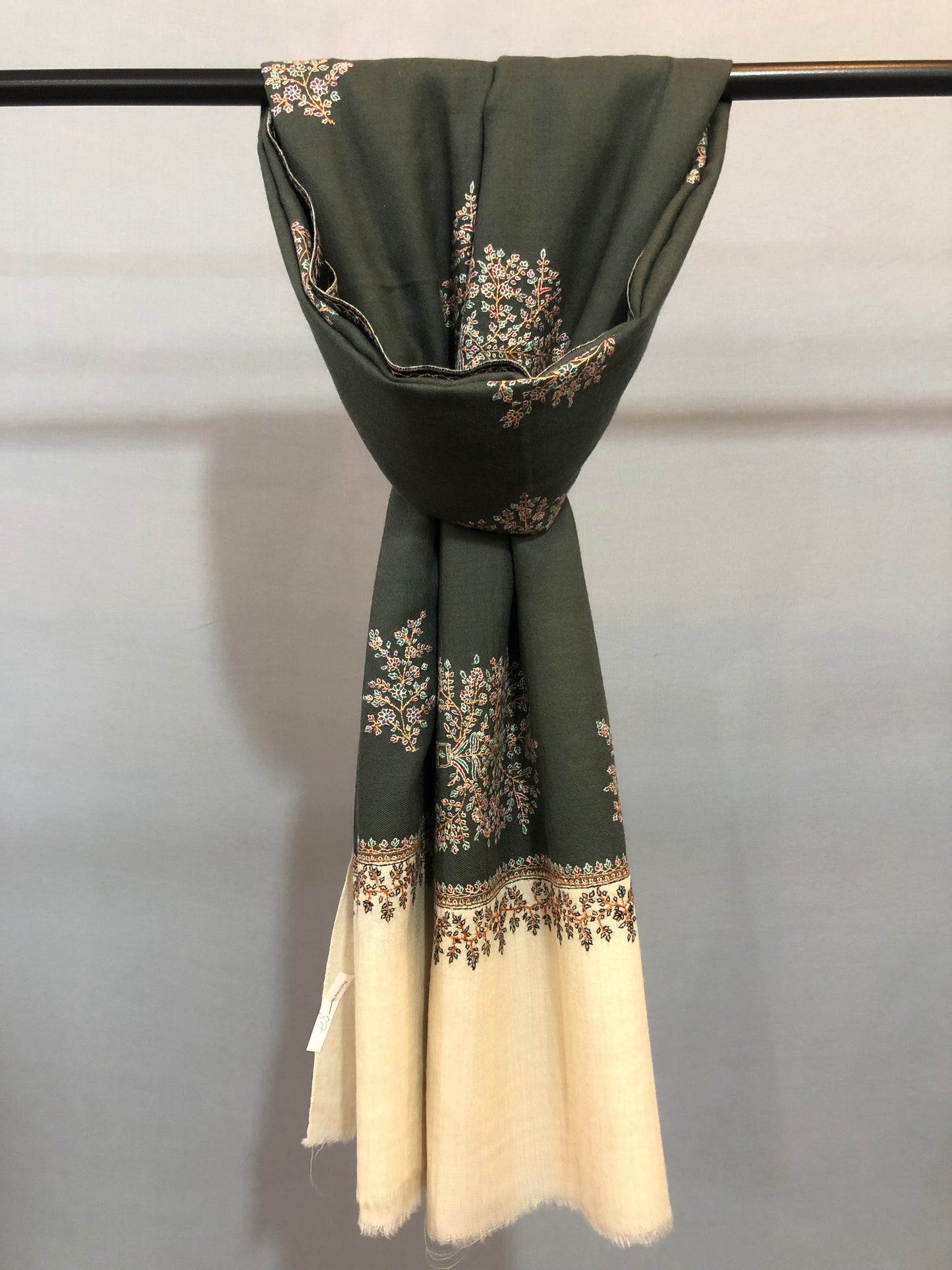 Charcoal Sozni Bootedar Shawl ArtAsiaHandicrafts