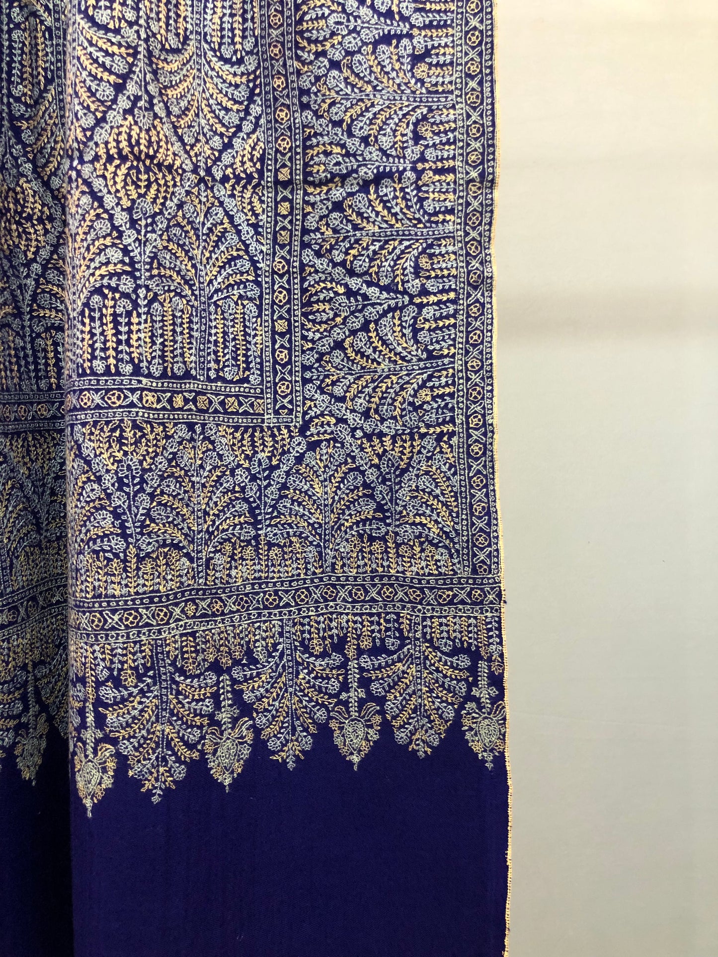 Indigo Sozni Pashmina Shawl ArtAsiaHandicrafts