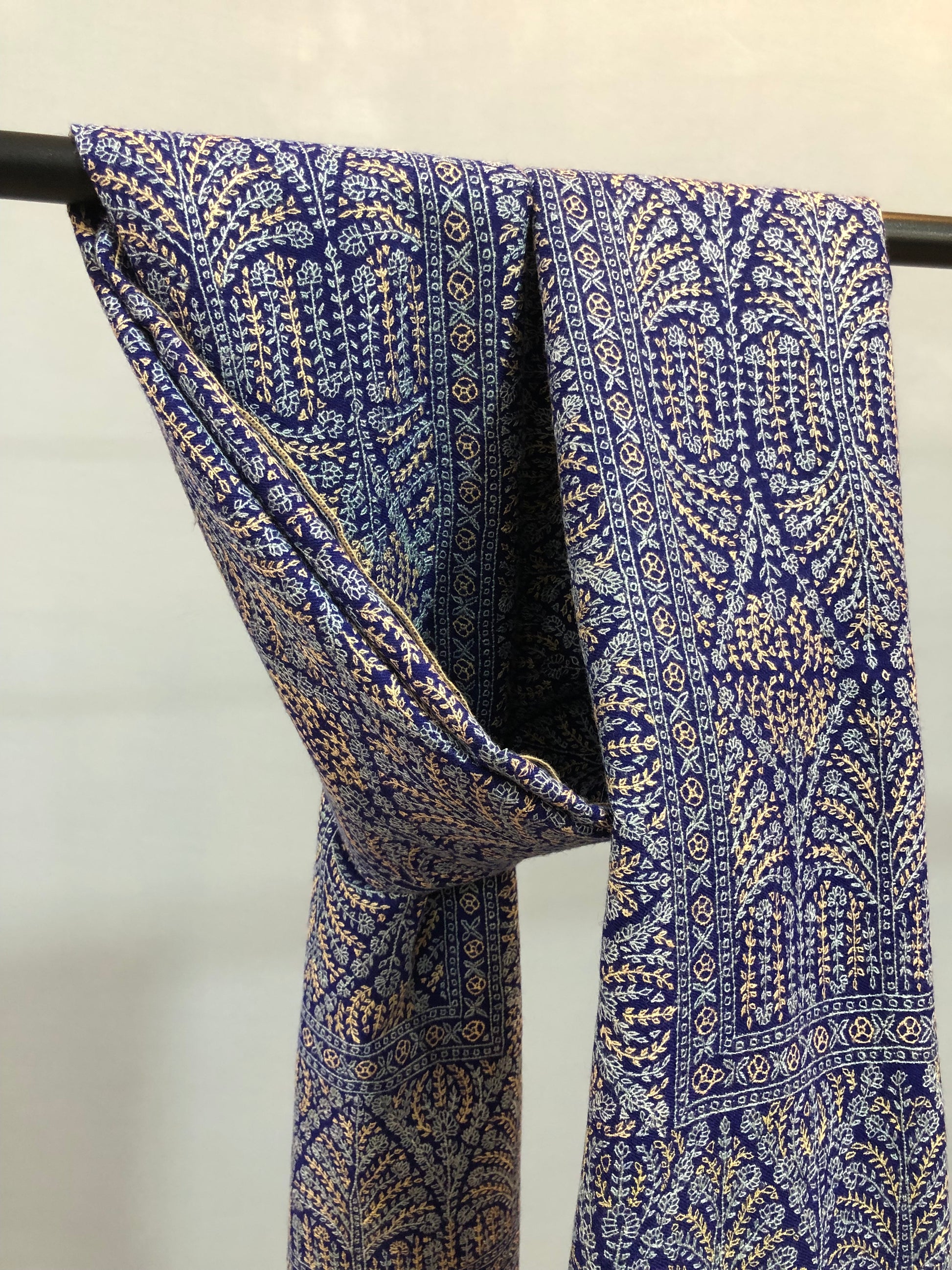 Indigo Sozni Pashmina Shawl ArtAsiaHandicrafts