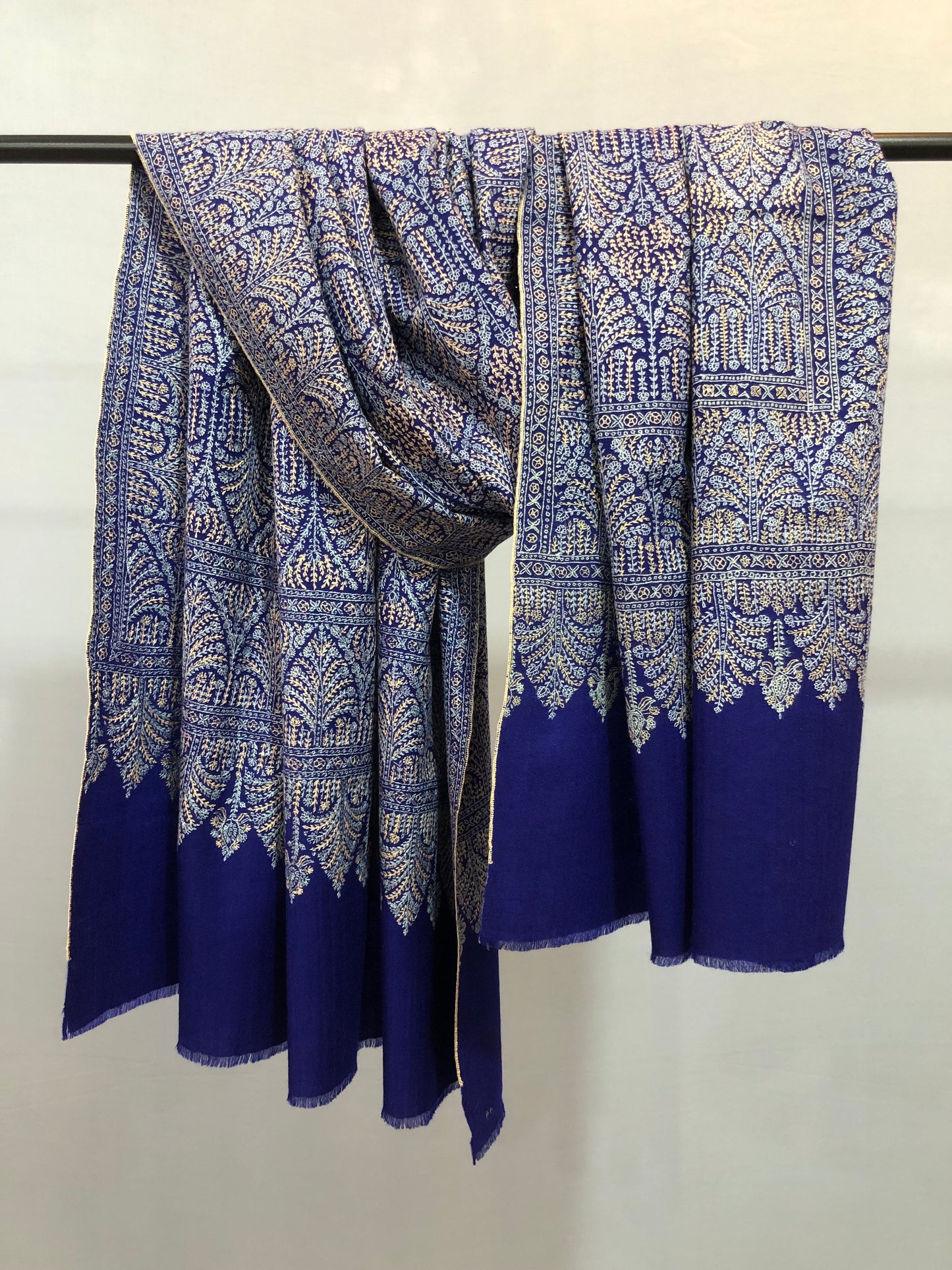 Indigo Sozni Pashmina Shawl ArtAsiaHandicrafts