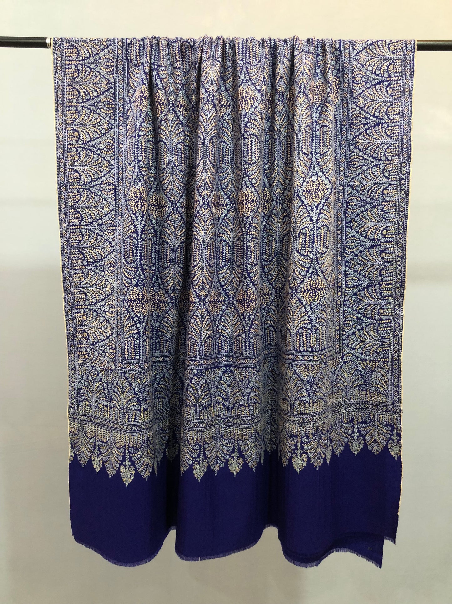 Indigo Sozni Pashmina Shawl ArtAsiaHandicrafts