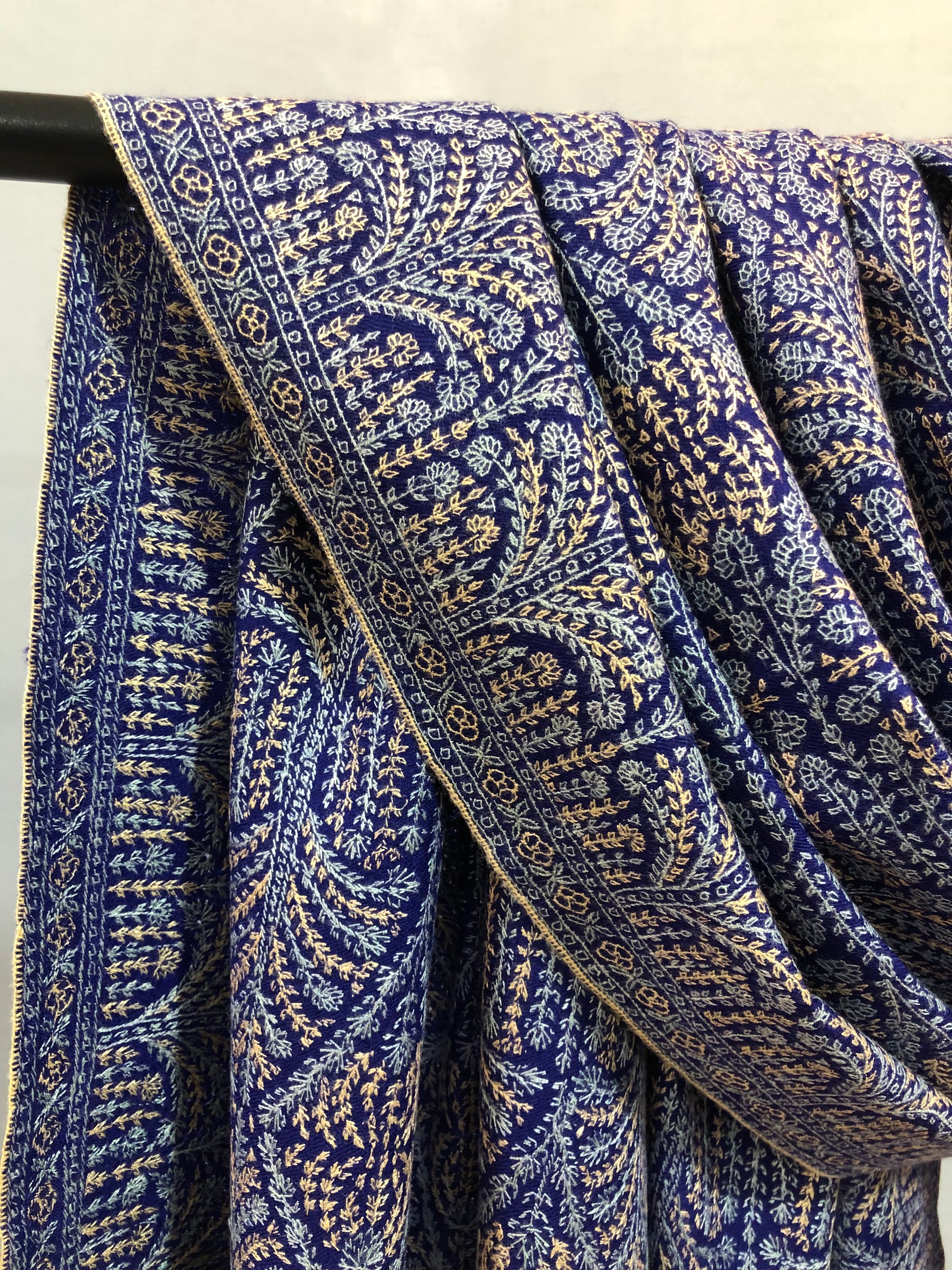 Indigo Sozni Pashmina Shawl ArtAsiaHandicrafts