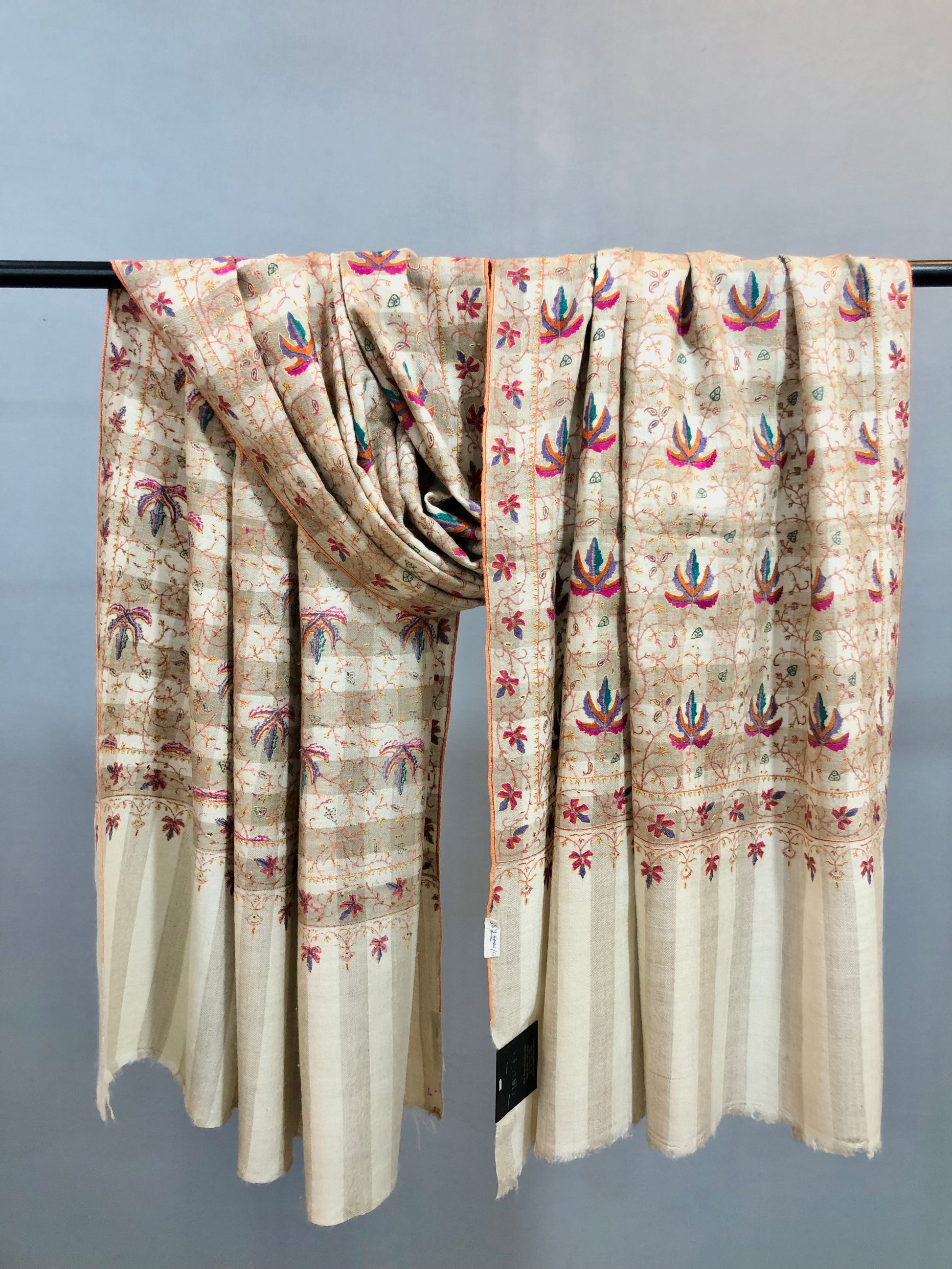 Ivory Jaal Pashmina Shawl ArtAsiaHandicrafts