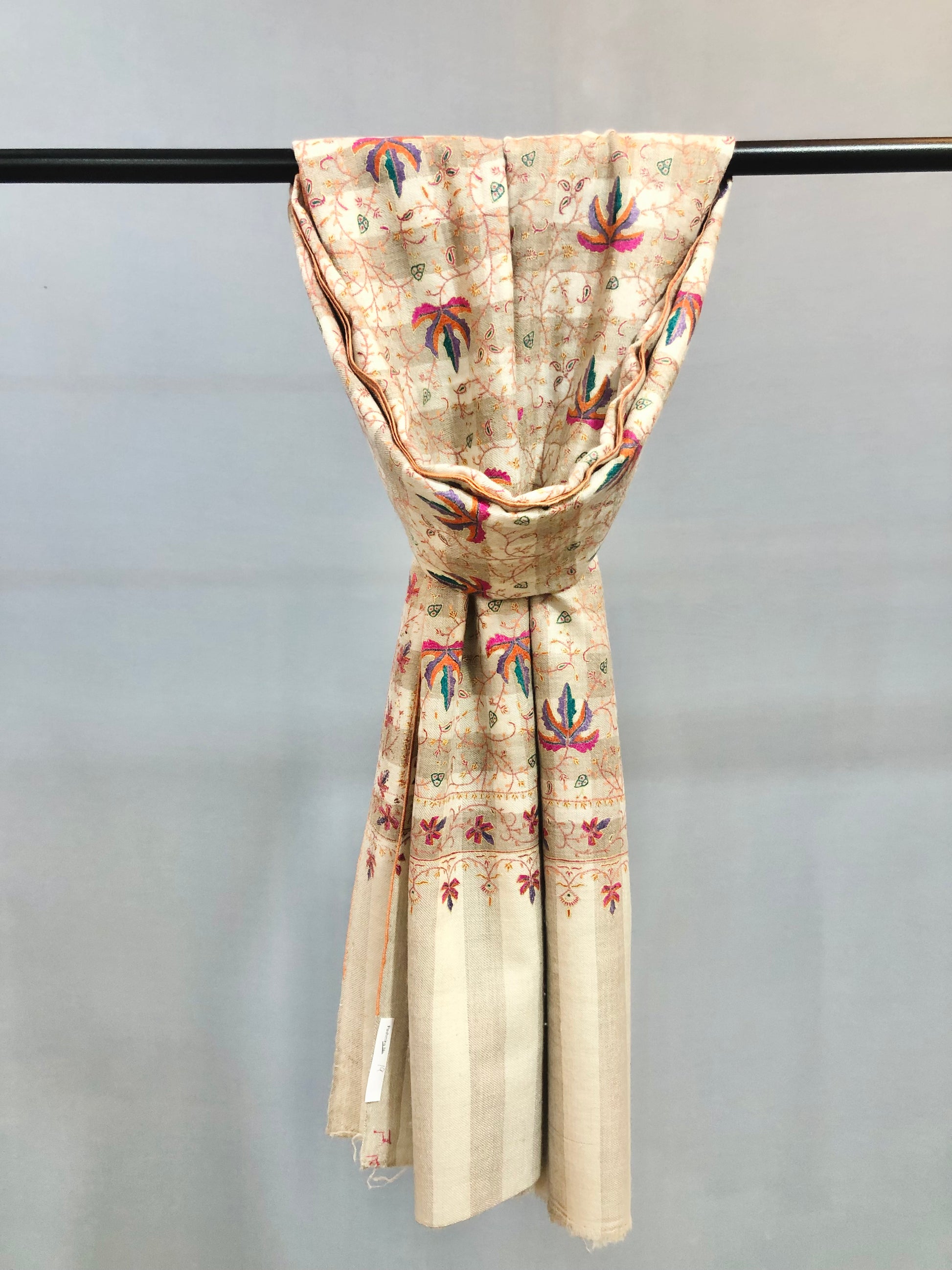 Ivory Jaal Pashmina Shawl ArtAsiaHandicrafts