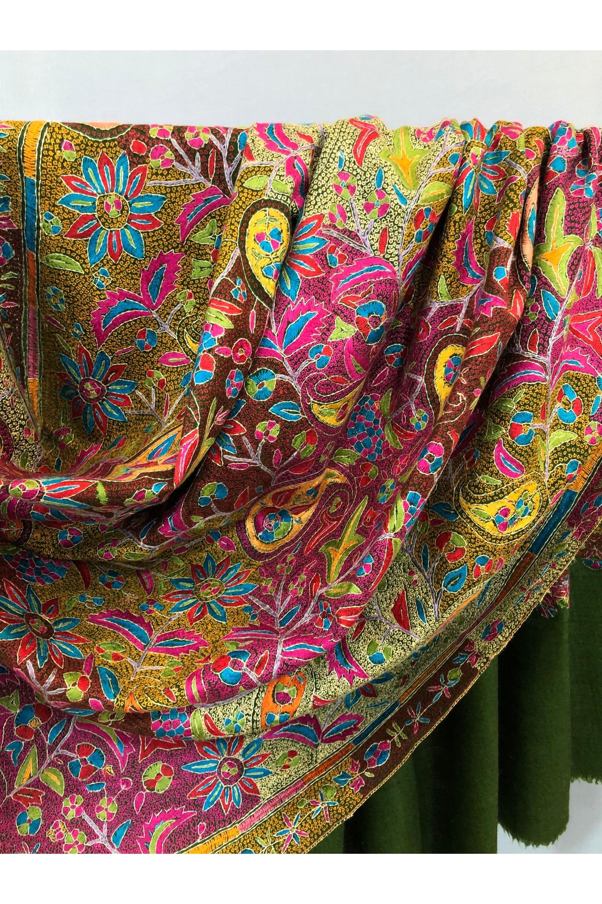 Multicolour Sozni Pashmina Shawl ArtAsiaHandicrafts