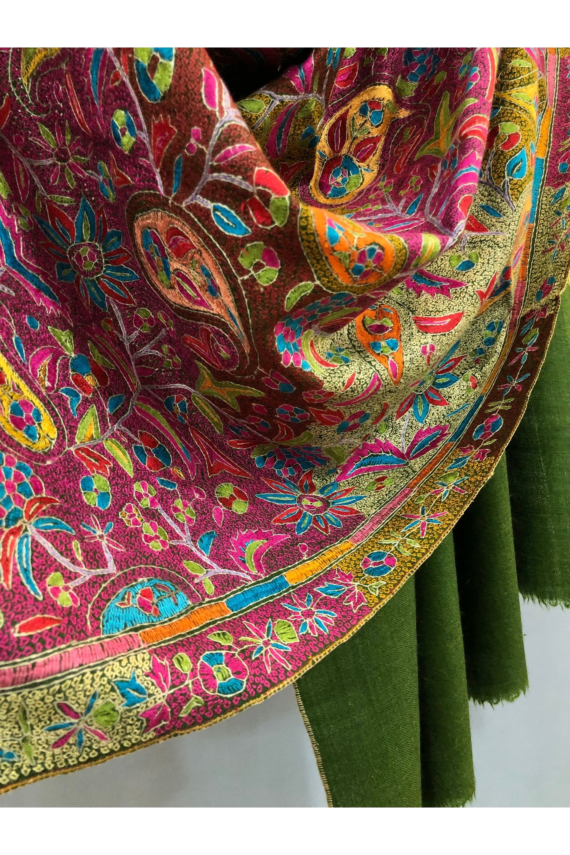 Multicolour Sozni Pashmina Shawl ArtAsiaHandicrafts