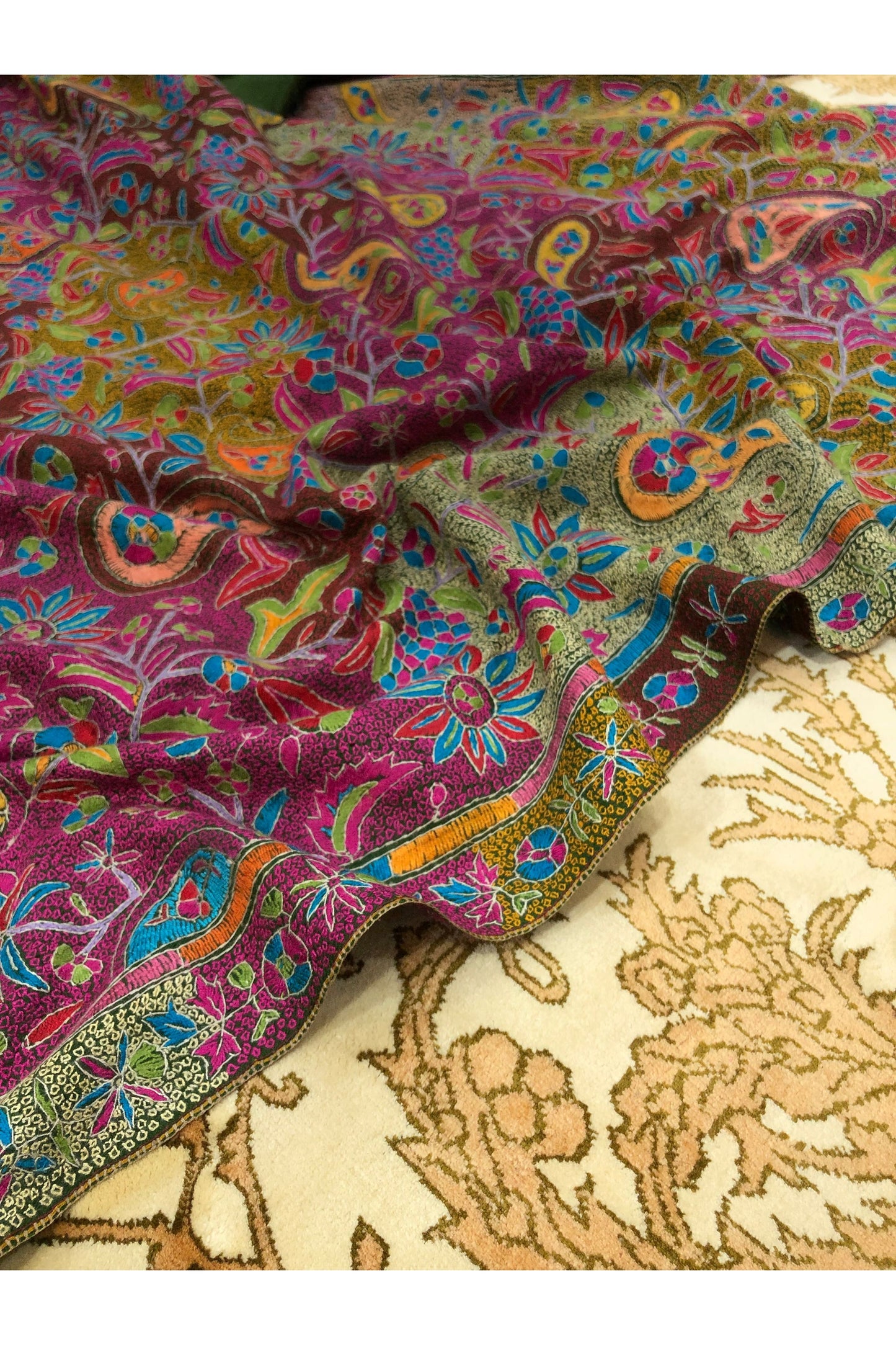 Multicolour Sozni Pashmina Shawl ArtAsiaHandicrafts