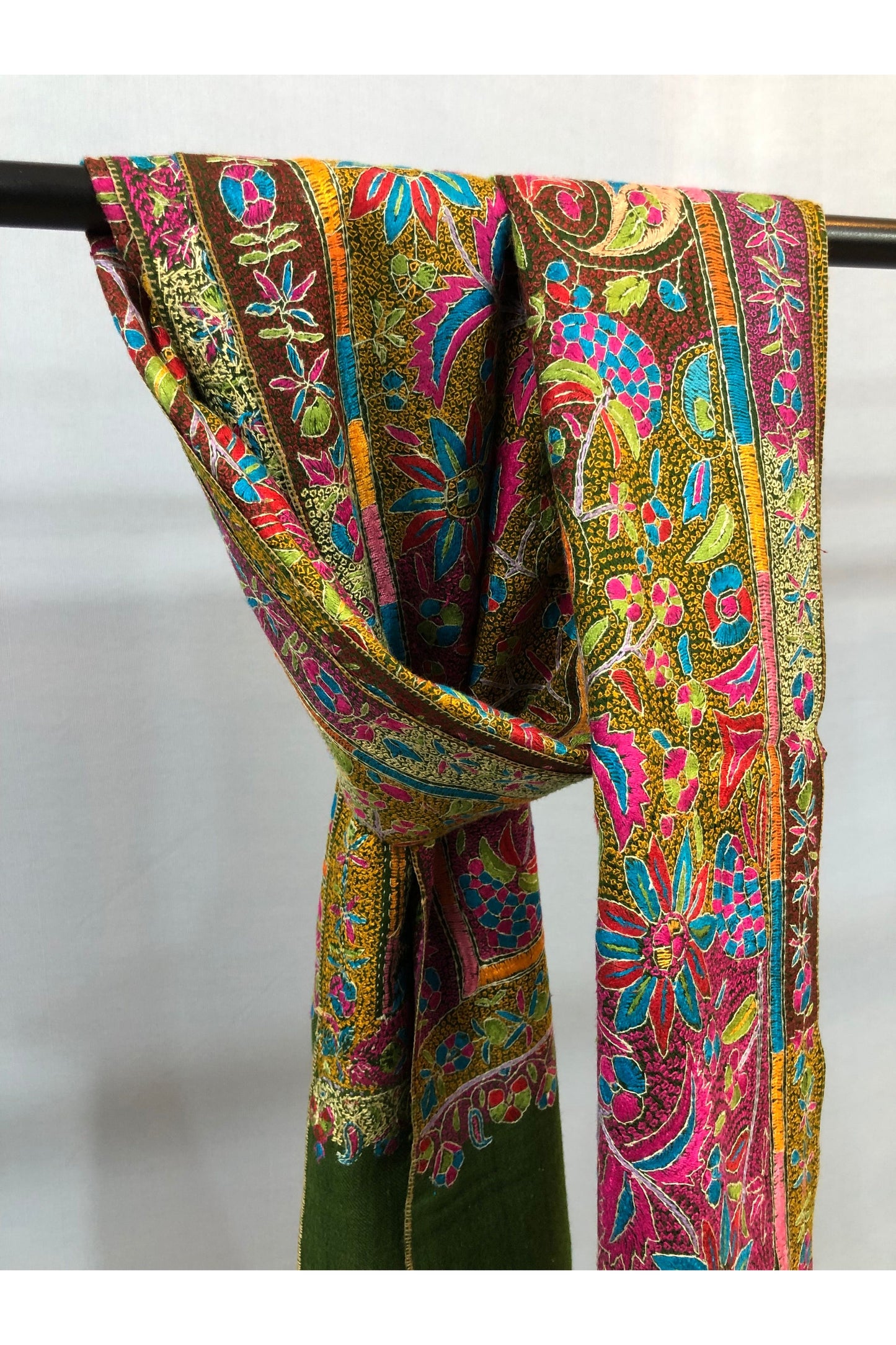 Multicolour Sozni Pashmina Shawl ArtAsiaHandicrafts