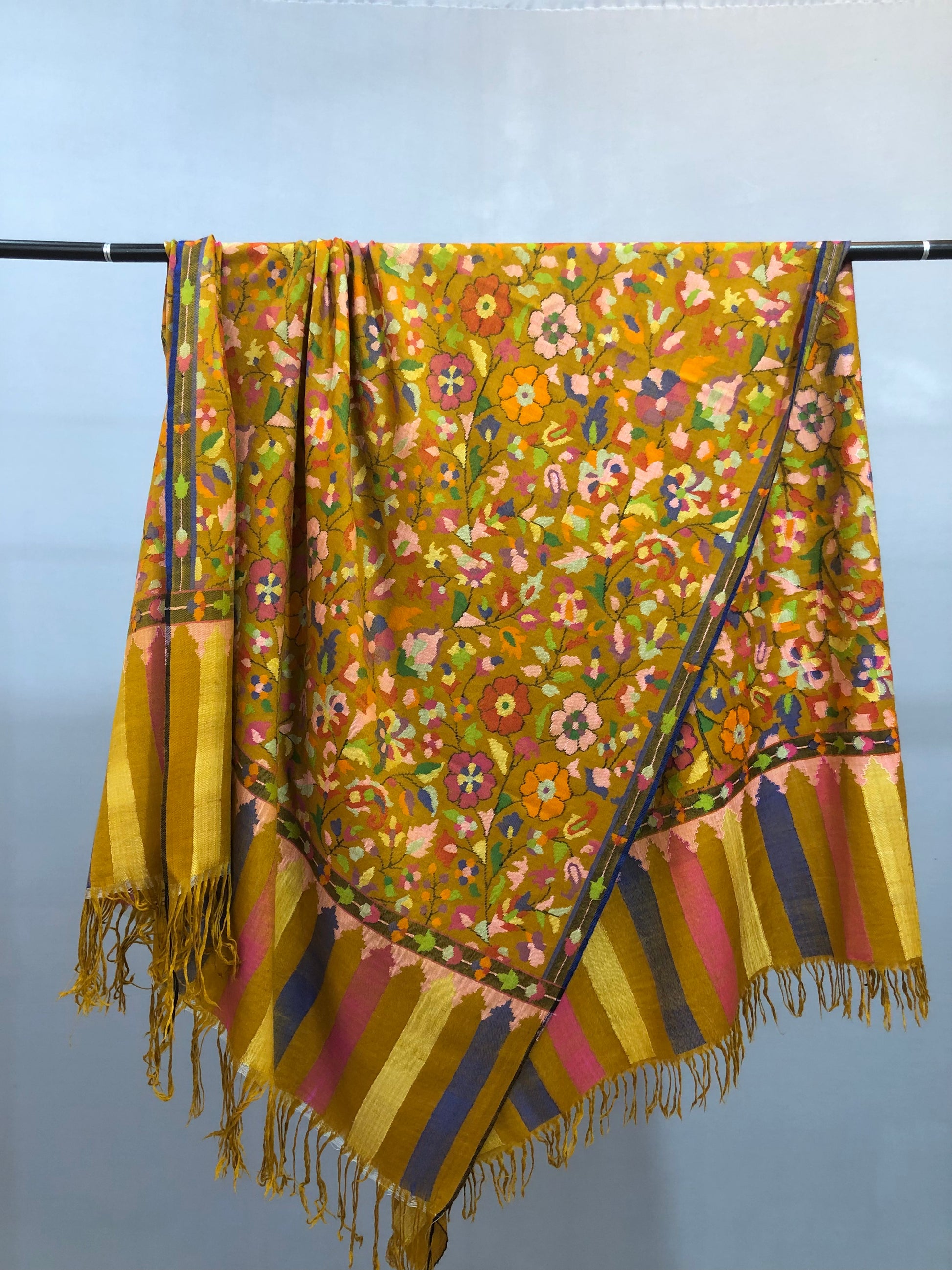 Mustard Kani Pashmina Shawl ArtAsiaHandicrafts