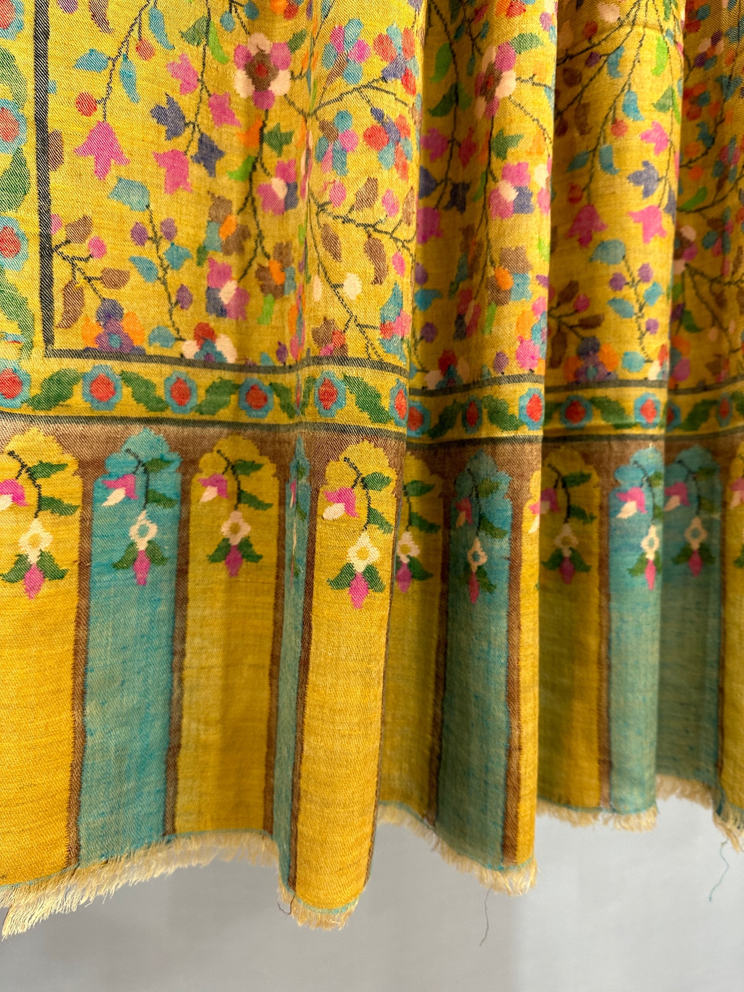 Mustard Kani Pashmina Shawl ArtAsiaHandicrafts