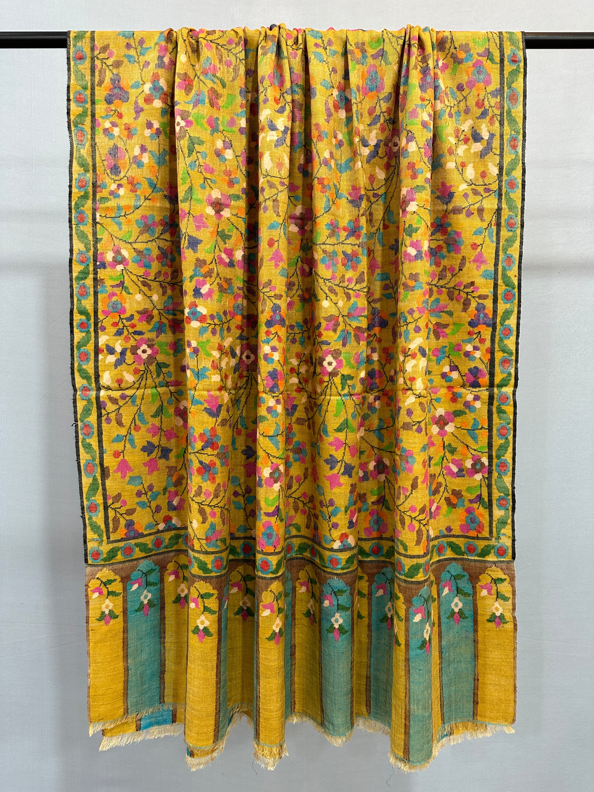 Mustard Kani Pashmina Shawl ArtAsiaHandicrafts