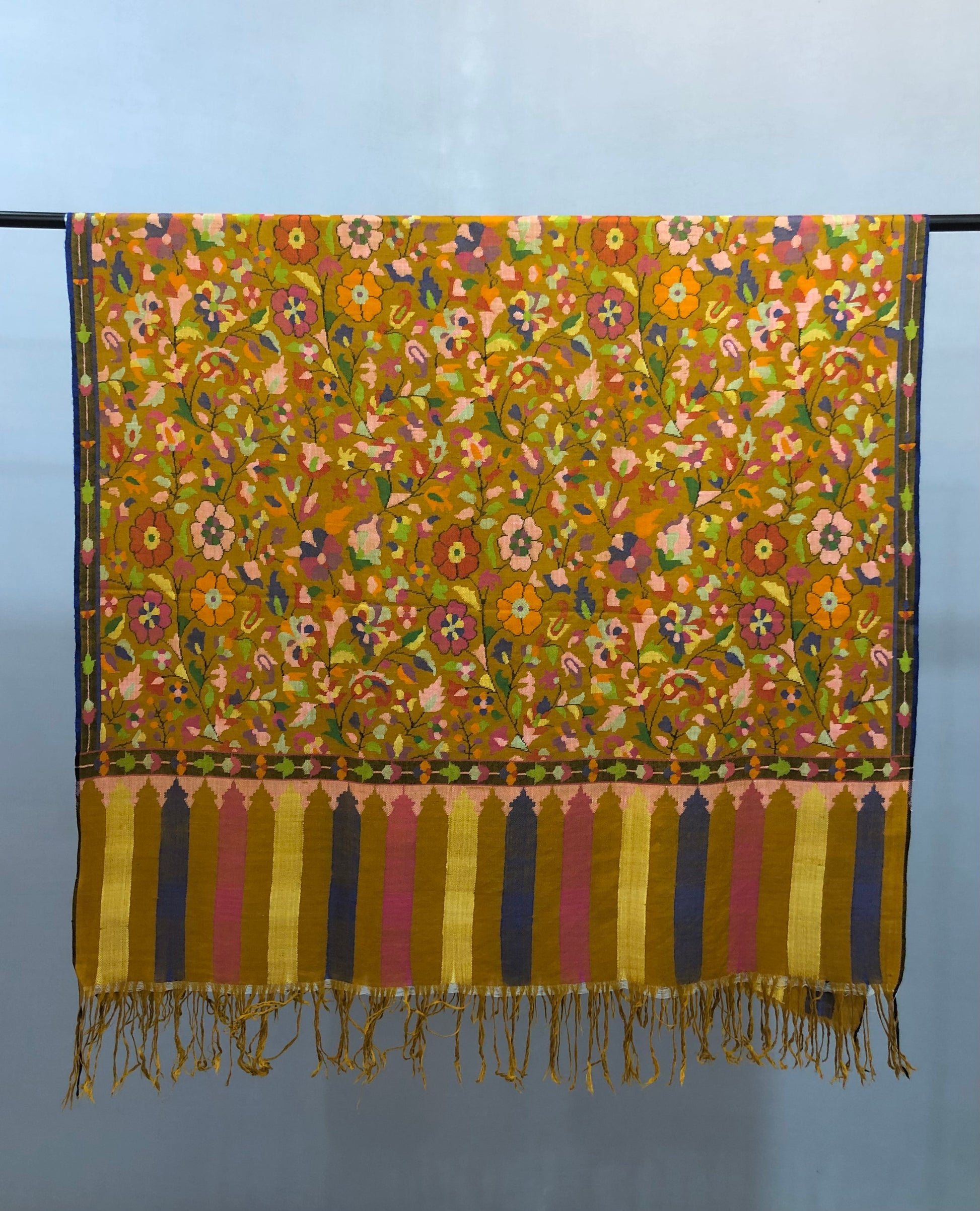 Mustard Kani Pashmina Shawl ArtAsiaHandicrafts