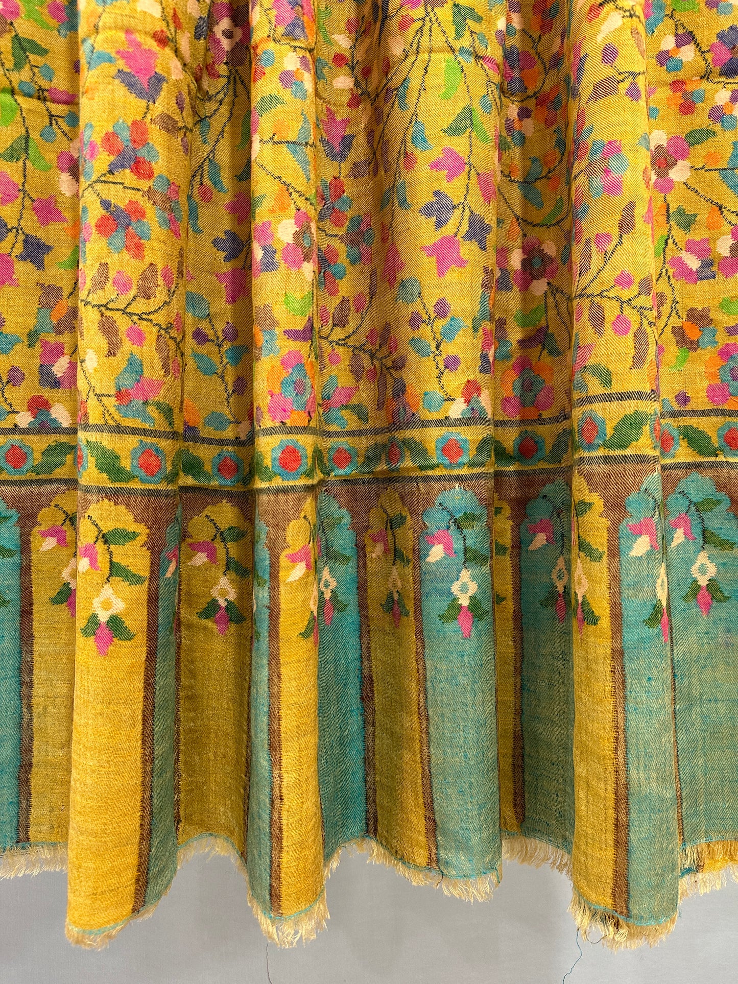 Mustard Kani Pashmina Shawl ArtAsiaHandicrafts