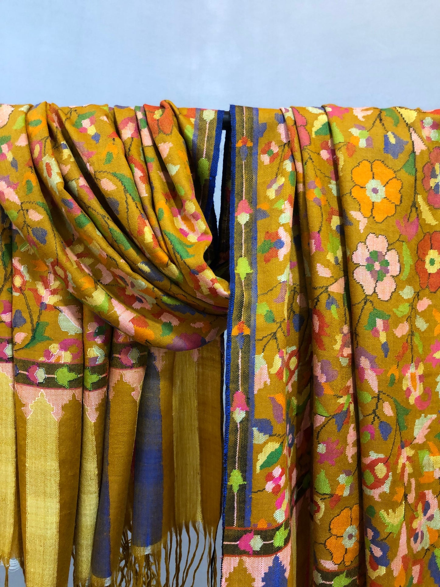 Mustard Kani Pashmina Shawl ArtAsiaHandicrafts