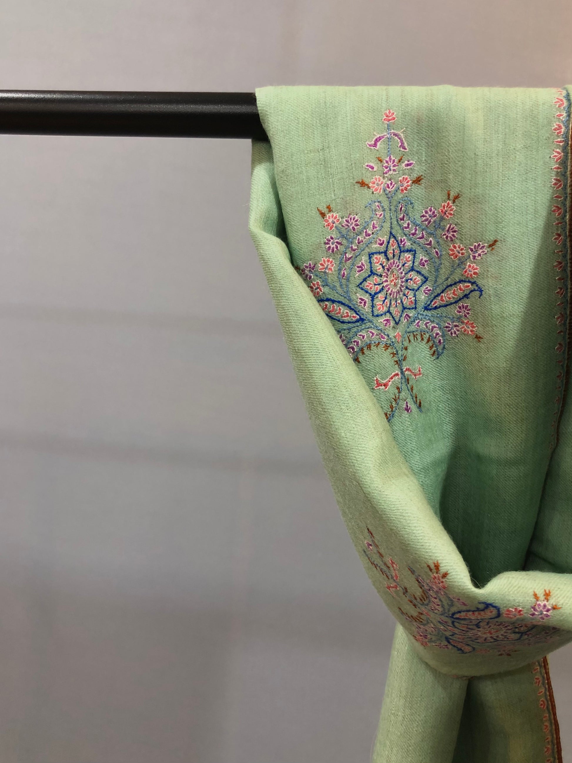 Pastel Green Botedar Shawl ArtAsiaHandicrafts